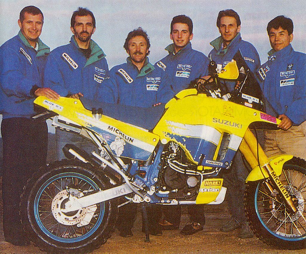 Suzuki paris-dakar team with Rahier 1991