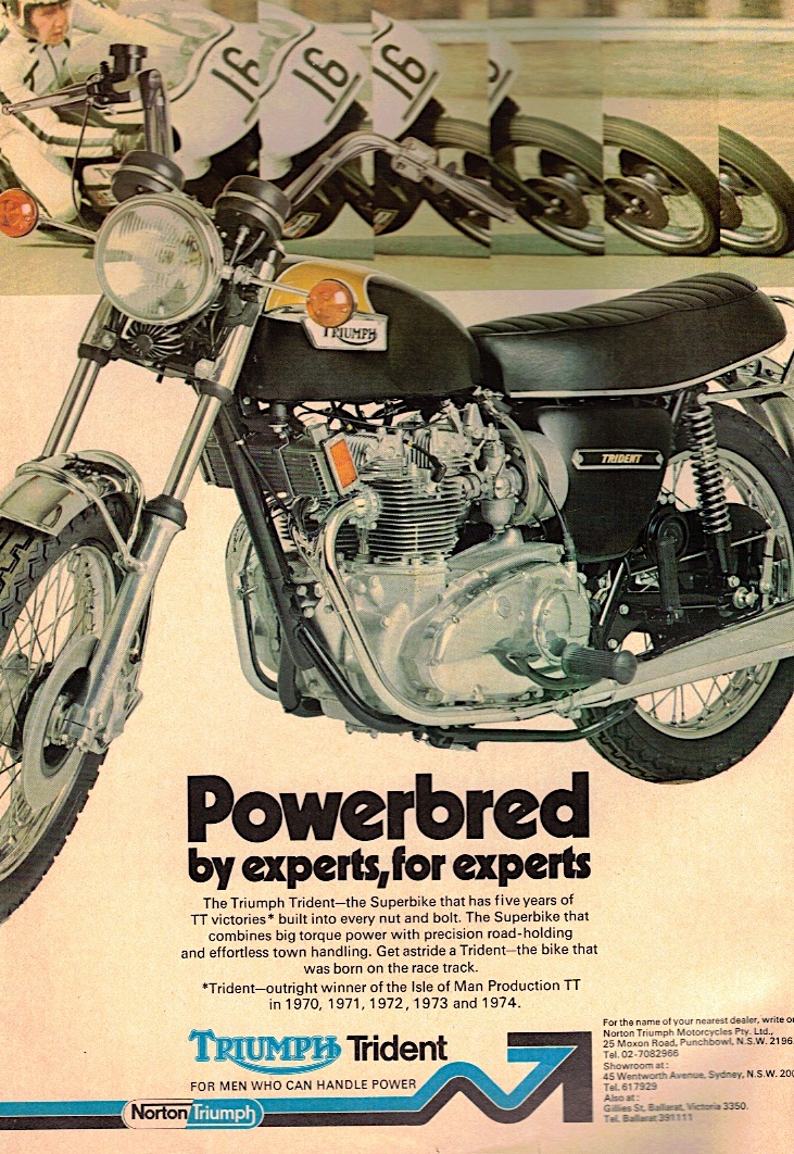 Triumph T150V magazine ad australia